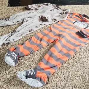 2 pair of footie jammies